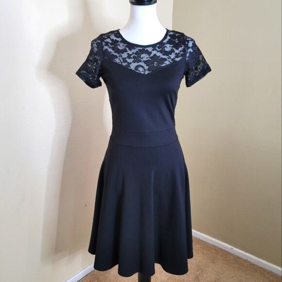 Pinup Rockabilly Little Black Dress, Size Small 50's 60's Retro, Flare Dress NEW - Picture 10 of 10